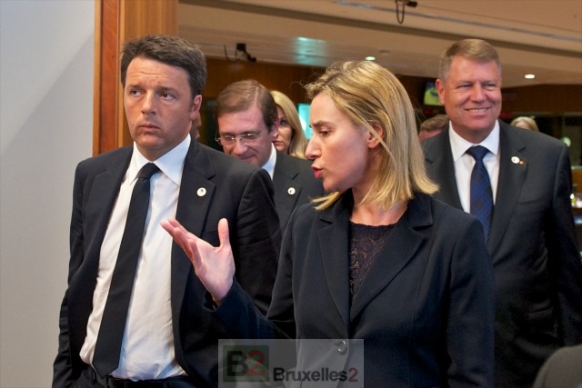 Renzi et Mogherini à la manoeuvre, entre égaux (crédit : CUE)