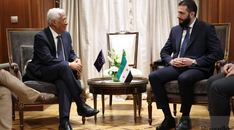 Le président du Conseil António Costa et le président syrien Ahmed al-Charaa, le 4 mars au Caire. (Consilium)