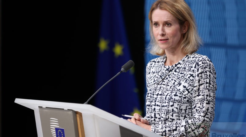 Kaja Kallas au Conseil Affaires étrangères à Bruxelles, le 15 juillet.